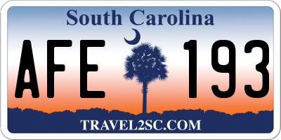 SC license plate AFE193