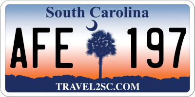 SC license plate AFE197