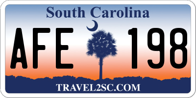 SC license plate AFE198