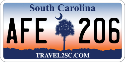 SC license plate AFE206