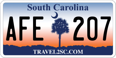 SC license plate AFE207