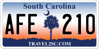 SC license plate AFE210