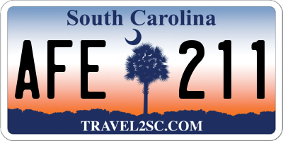 SC license plate AFE211