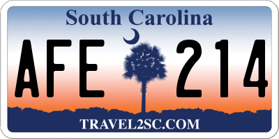 SC license plate AFE214