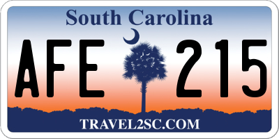 SC license plate AFE215