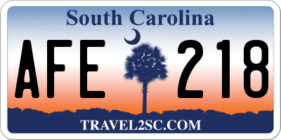 SC license plate AFE218