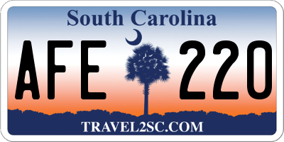 SC license plate AFE220