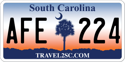 SC license plate AFE224