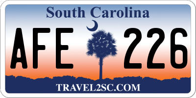 SC license plate AFE226