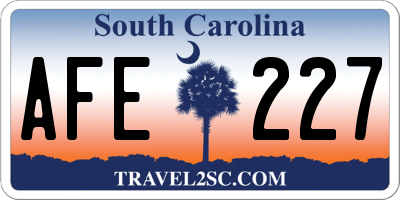 SC license plate AFE227