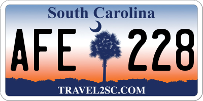 SC license plate AFE228