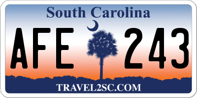 SC license plate AFE243