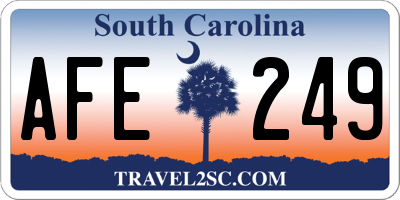SC license plate AFE249