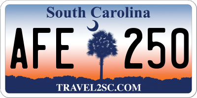 SC license plate AFE250