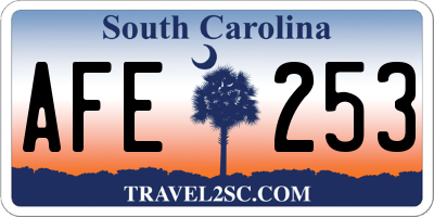 SC license plate AFE253
