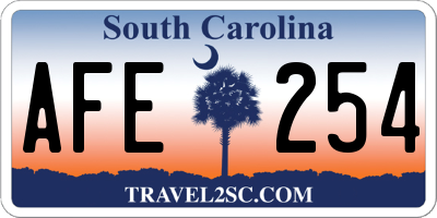 SC license plate AFE254