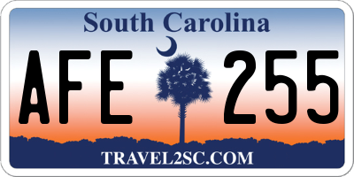 SC license plate AFE255