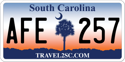 SC license plate AFE257