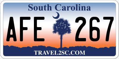SC license plate AFE267