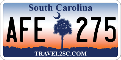SC license plate AFE275