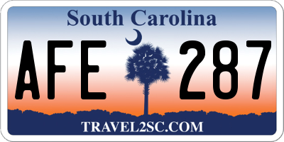 SC license plate AFE287