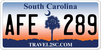 SC license plate AFE289