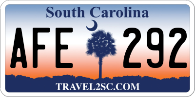 SC license plate AFE292
