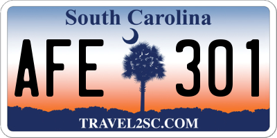 SC license plate AFE301
