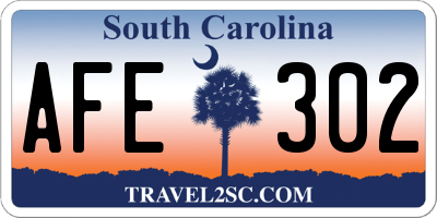 SC license plate AFE302
