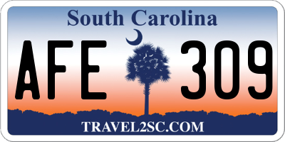 SC license plate AFE309