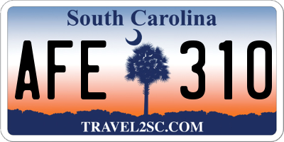 SC license plate AFE310