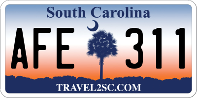 SC license plate AFE311