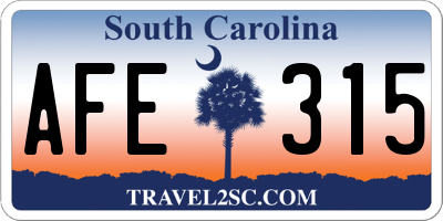SC license plate AFE315