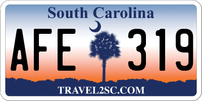 SC license plate AFE319
