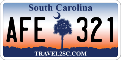 SC license plate AFE321