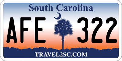 SC license plate AFE322