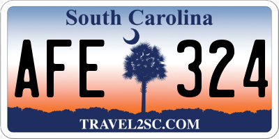 SC license plate AFE324