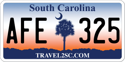 SC license plate AFE325