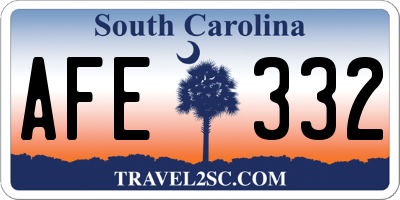 SC license plate AFE332