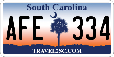 SC license plate AFE334