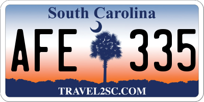 SC license plate AFE335