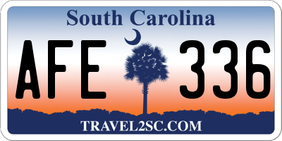 SC license plate AFE336