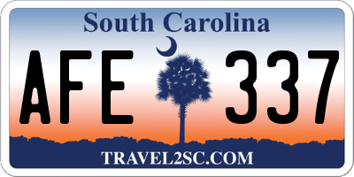 SC license plate AFE337