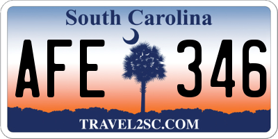 SC license plate AFE346