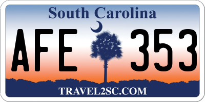 SC license plate AFE353