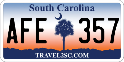 SC license plate AFE357