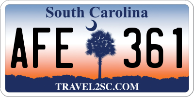 SC license plate AFE361
