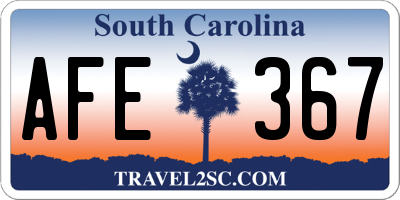 SC license plate AFE367