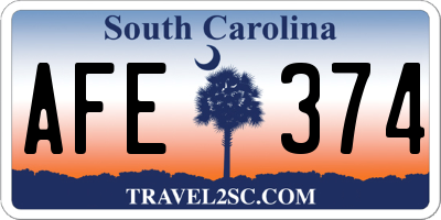 SC license plate AFE374