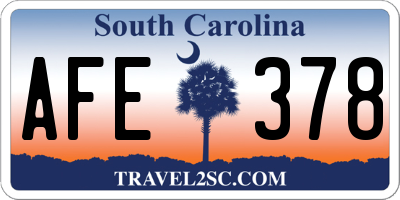 SC license plate AFE378
